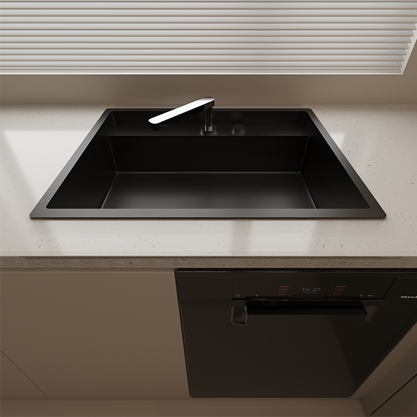 Stainless Steel Sink with Lift Faucet