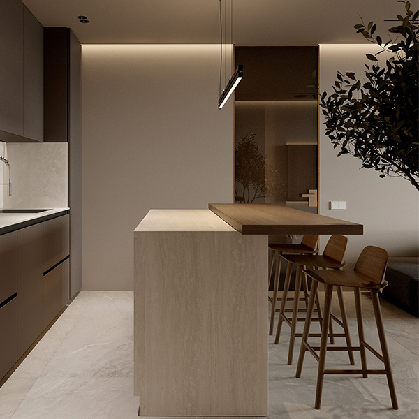 Front-and-Back Sliding Kitchen Island